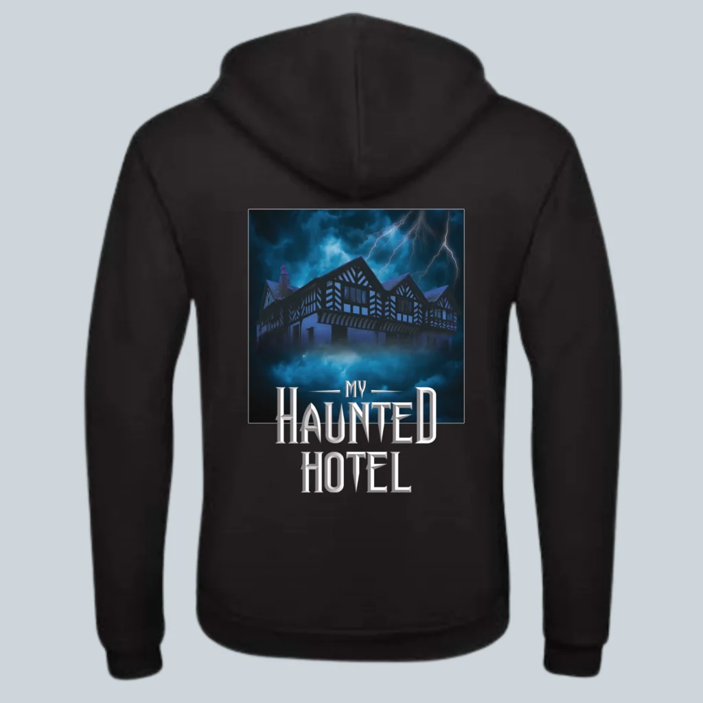 My haunted Hotel- The Hotel black hoodie back